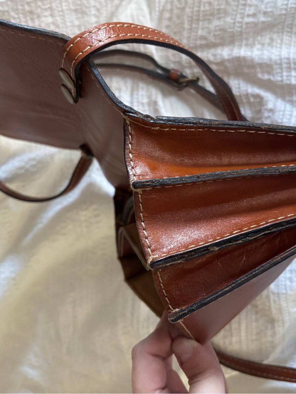 Patricia Nash belizzi braided leather two way crossbody and clutch with COA - Picture 9 of 12